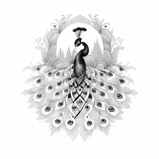 Peacock Tattoo Sketch