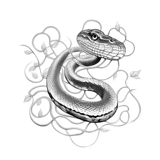 Snake With Vines Wrapped Around It