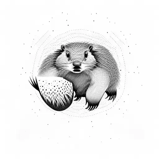 Beaver And Also Porcupine Hunting In Mountains