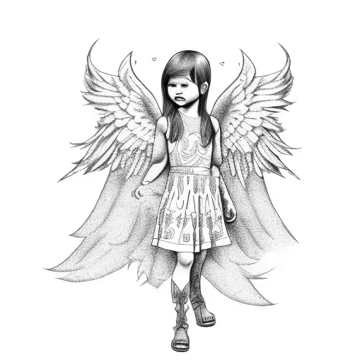 Baby Angel With Cowboy Doodle