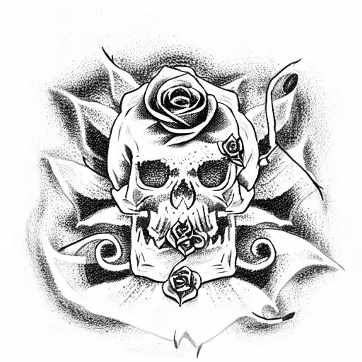 Tank Roses Skull