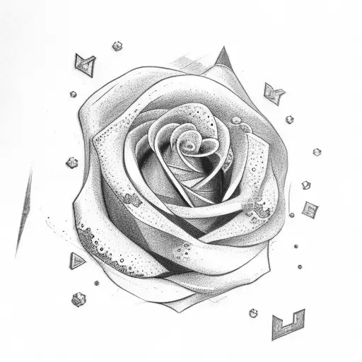 The Letter V With A Rose