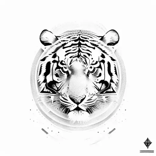 Military Helmet With Tiger Stripes