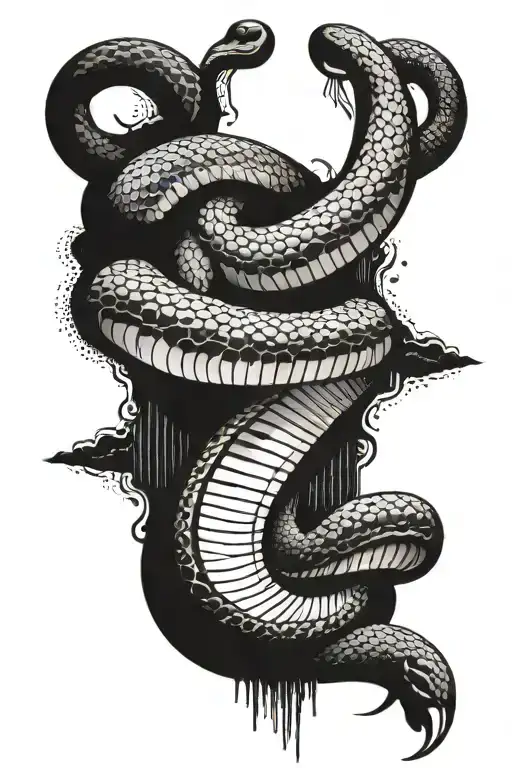 Piano Keys And Snake