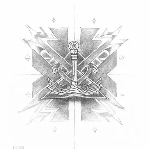 An Egyptian Ankh Symbol With A Music Staff And Notes Incorporated