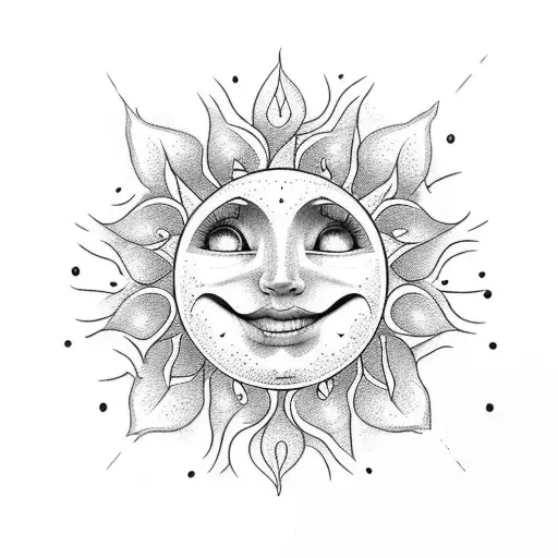 A Sun-shaped Coffee Bean With Floral Patterns Inside