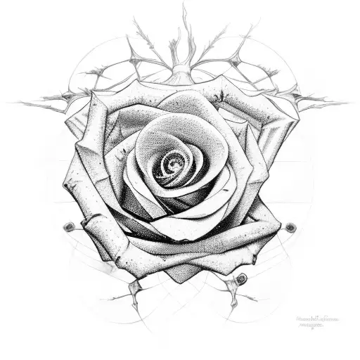 Chemical Structure Of A Rose With Barbells As Thorns