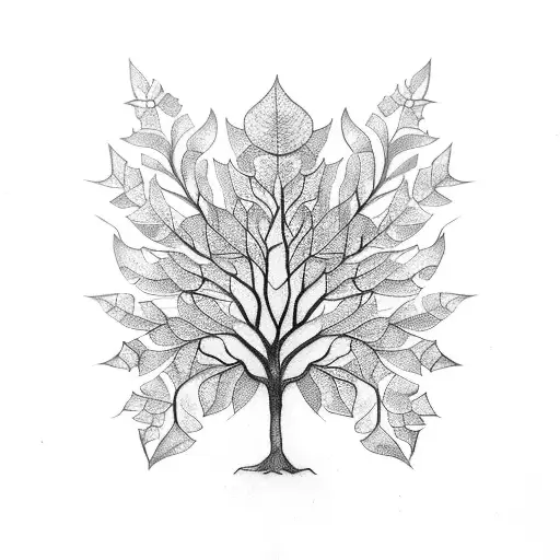 Celtic Animal Nature Leaf Oak Tree
