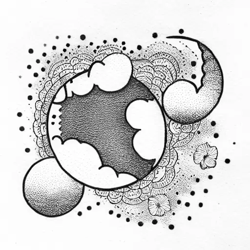 Moon And August Flowers