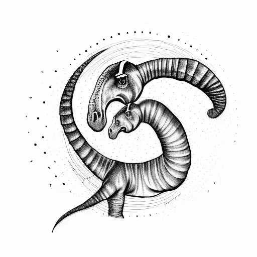 Mom Brachiosaurus And Two Baby Brachiosaurus