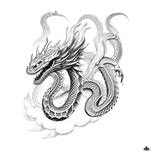 Serpent Dragon With Wood Wings