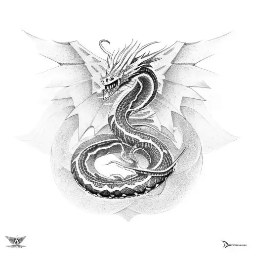Serpent Dragon With Wings