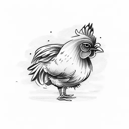 Cartoon Chicken With Round Glasses