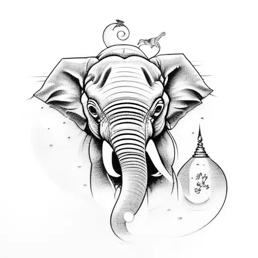 I Want A Tattoo Of A Baby Asian Elephant Riding On A Virtnamese Moped