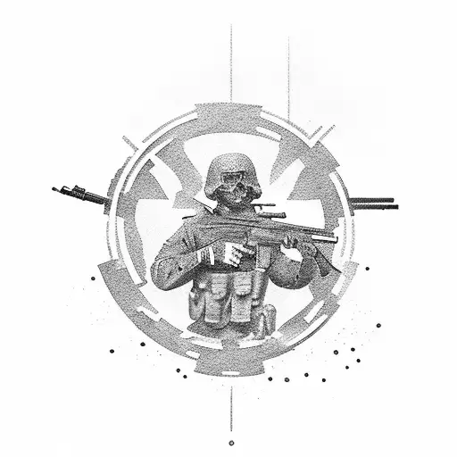 Call Of Duty Soldier Silhouette Holding A Gun