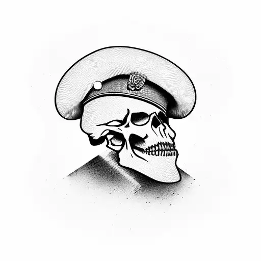 Bearded Skull With Military Beret