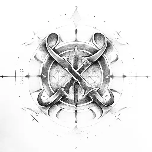 Angelic Rune Insde The Circle Of Deadly Hallows