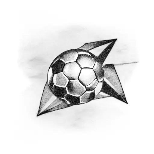 Combine The Golden Snitch From Harry Potter With A Soccer Ball In A Dotwork Tattoo Design