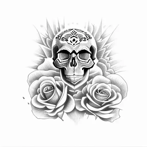 Skull Nada Roses