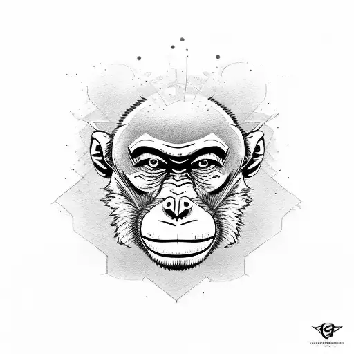 Cartoon Monkey On A Sport Bike