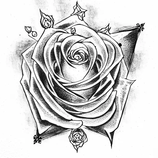Black Rose With A Satan Cross