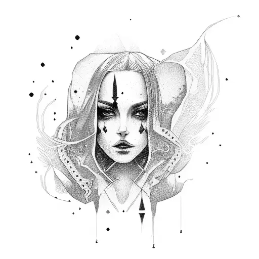 Slim Female Silhouette In Black