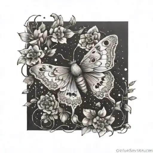 Moth Turning Into Flowers