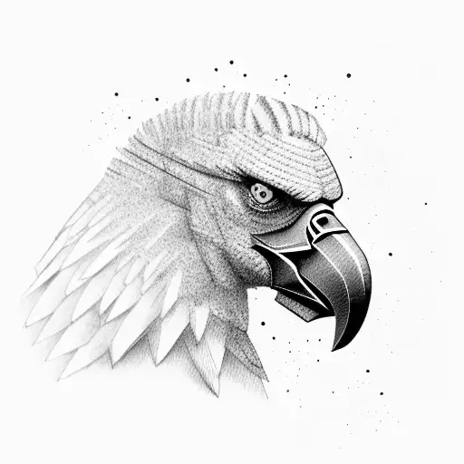 Steller's Sea Eagle With A Samurai Oni Mask