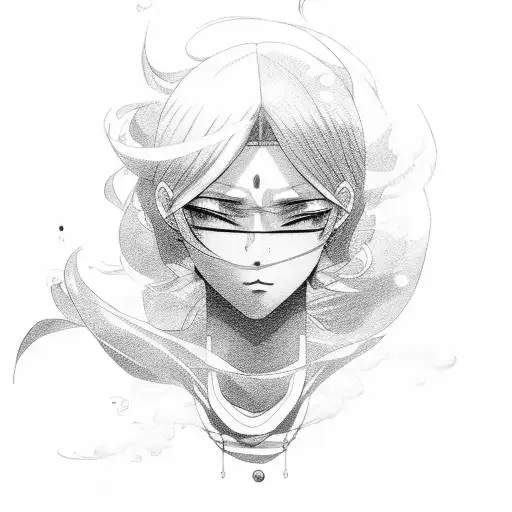 A Mesmerizing Anime Character Surrounded By Smoke And Fire