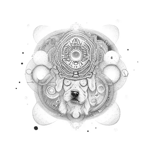 A Mandala Made Up Of Dog Paw Prints