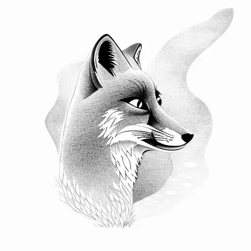 A Fox In A Japanese Landscape