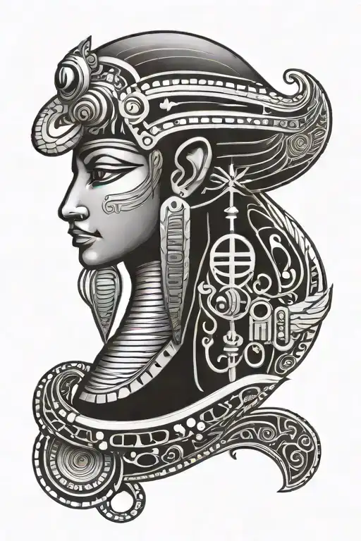 Create A Tattoo Design Inspired By Ancient Egyptian Hieroglyphs And The Annunaki