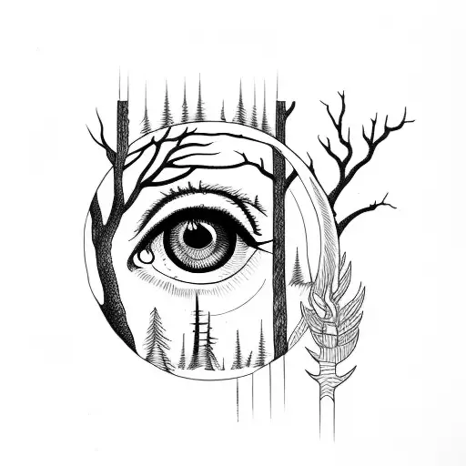 Eye With Forest Behind