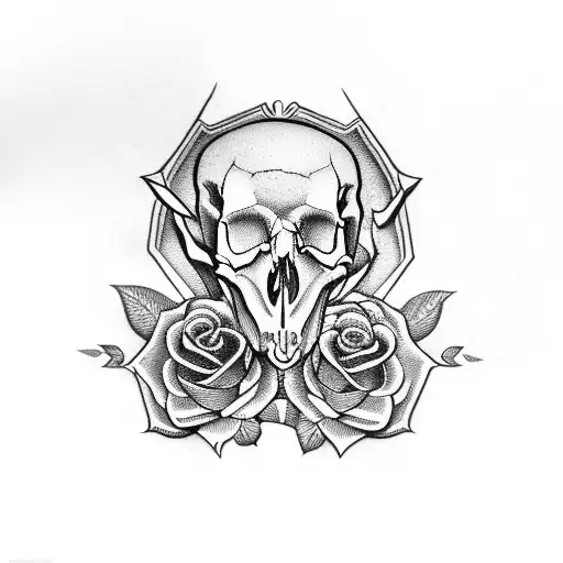 Animal Skull With Roses