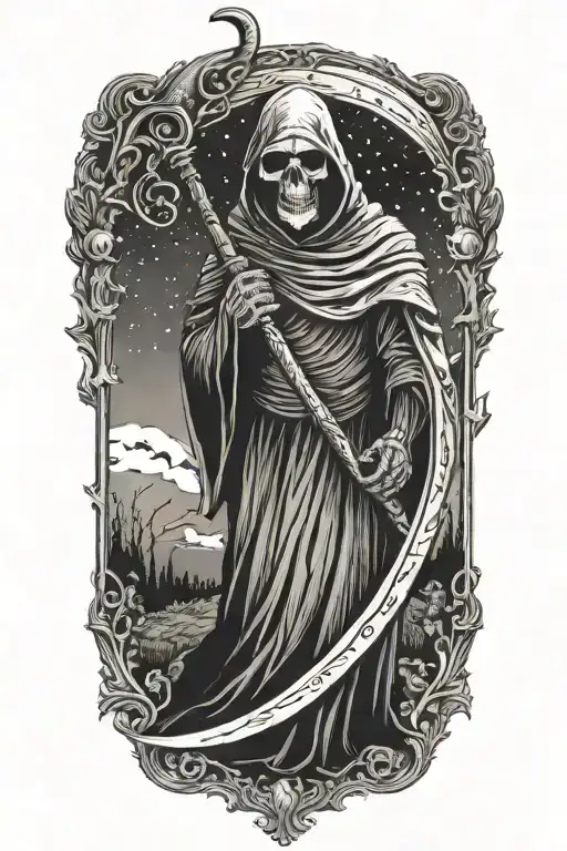 Grim Reaper Holding Scythe