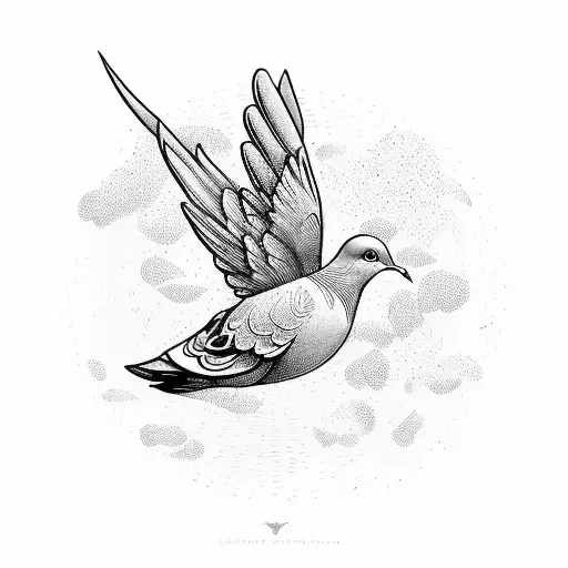 A Peaceful Dove Carrying A Bag Of Money