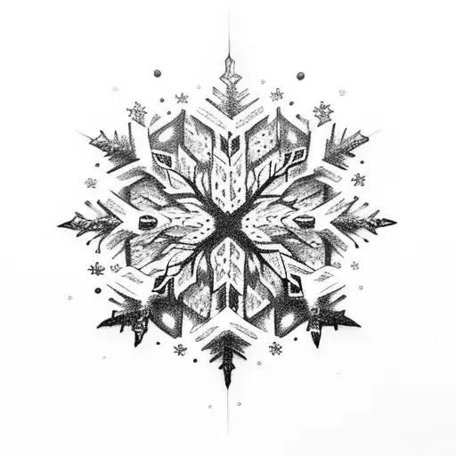 A Snowflake Transforming Into A Wolf