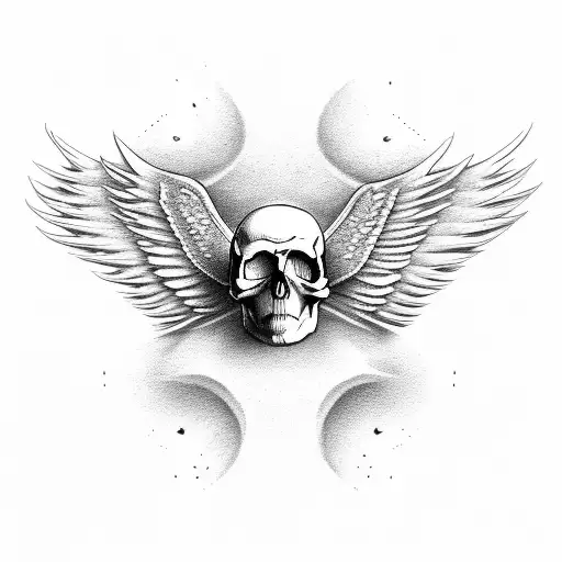 Angel Wing With Skull