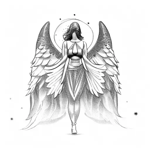 Meditating Angel Lifting Weights