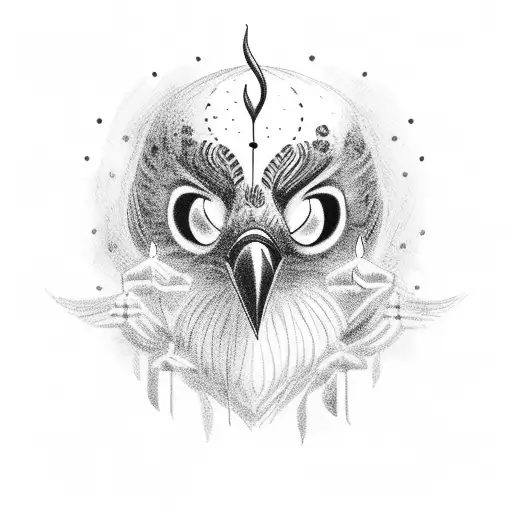 Crow With Candles Black White