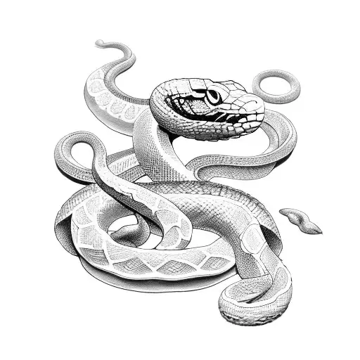 Snake Coiling From Collar Bone Onto Arm