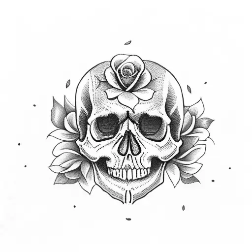 Skull With Roses In Eyes
