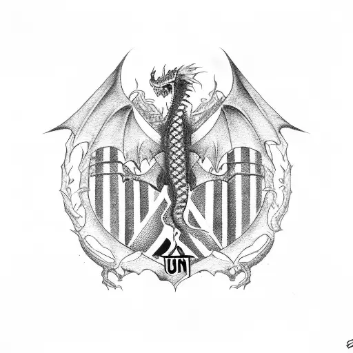 Union Jack With A Black Dragon Behind It