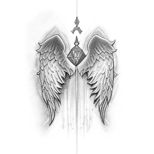 Angel Wings Pointed Up