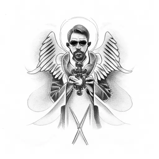 Father With A Speedometer And Cross And Angel Bird And Dates