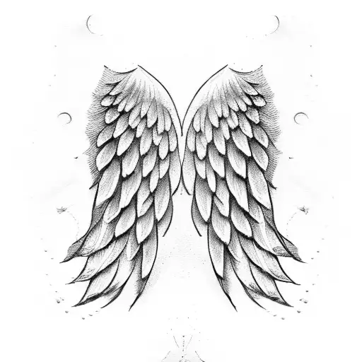 Angel Wings With Feather