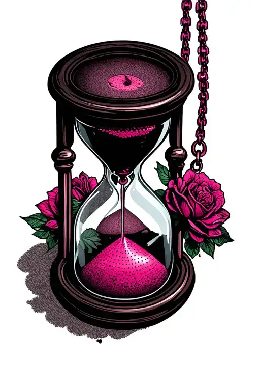 Pink Lanyard And Hourglass Filled