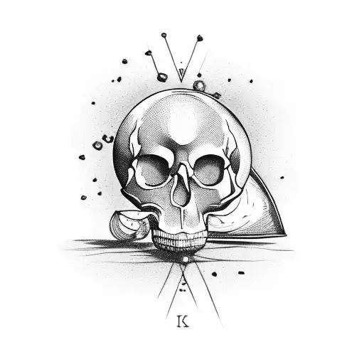 Hourglass With A Skull On Stop And A Eye With A Ahnk