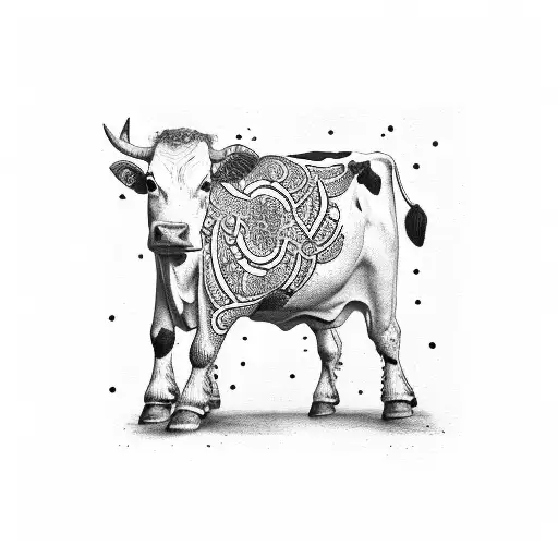 Stool With Cow Print