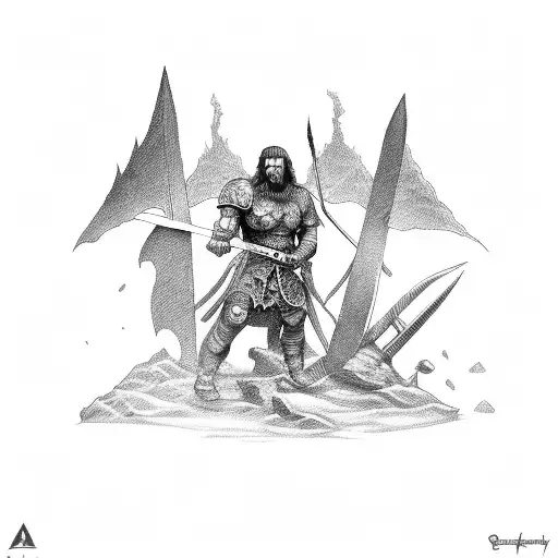 A Barbarian Holding A Sword